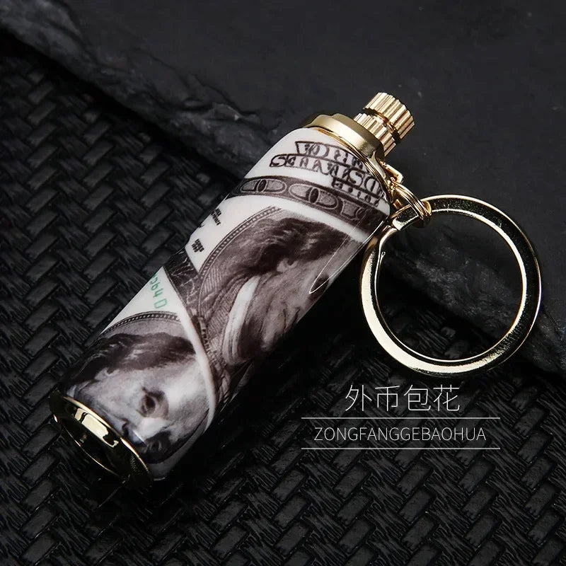 Multifunctional Keychain 10000 Times Match Kerosene Lighter Beer Bottle Opener Outdoor Portable Igniter Smoking Accessories