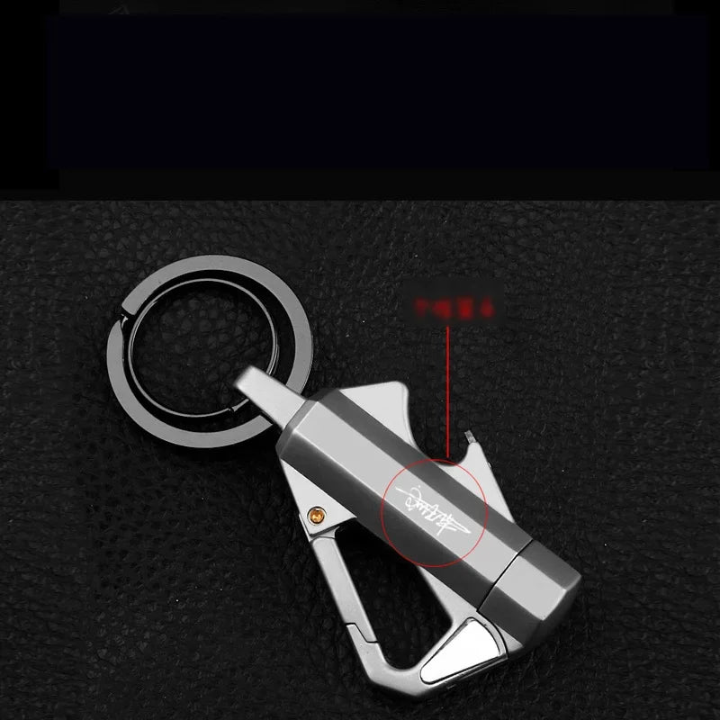 Multifunctional Portable Keychain Lighter with Bottle Opener - Windproof Outdoor Fire Starter and Mini Gadget