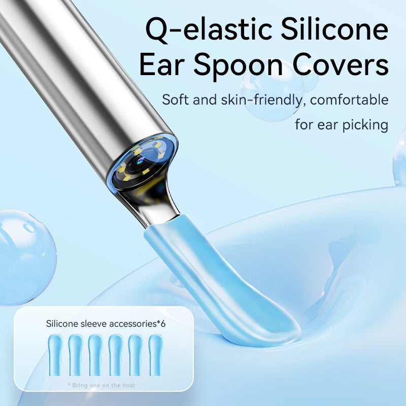 Wireless Ear Wax Removal System with Endoscopic Camera and Luminous Cleaning Tools for Safe Ear Care