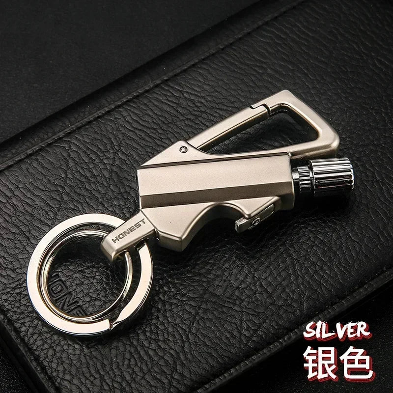 Multifunctional Keychain 10000 Times Match Kerosene Lighter Beer Bottle Opener Outdoor Portable Igniter Smoking Accessories
