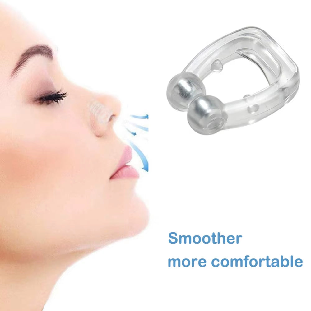 Magnetic Anti-Snoring Nose Clip - Sleep Aid Device for Improved Breathing and Apnea Management with Protective Case